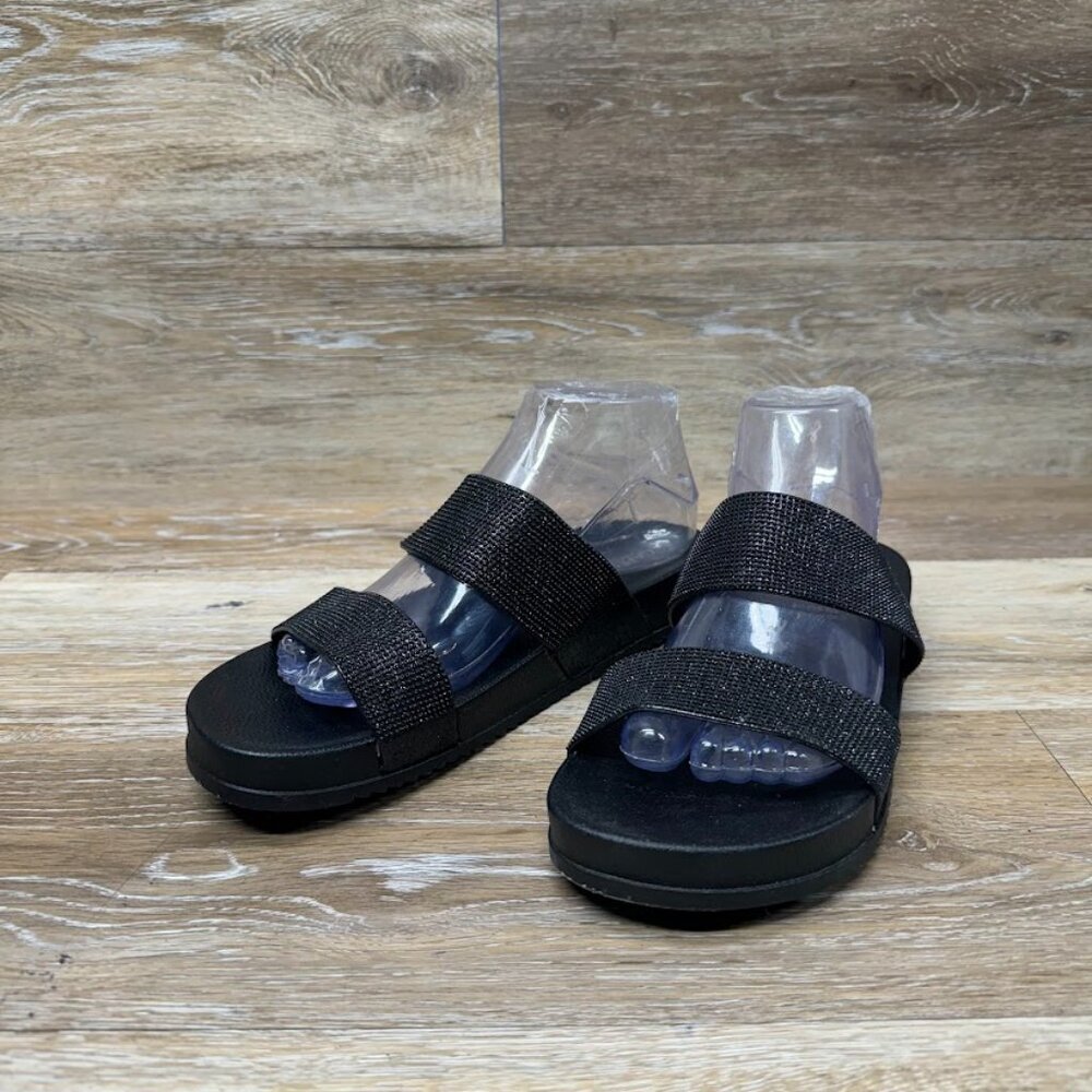 Capelli New York Glitter Double Strap Black Sandal Women's Size EU 41